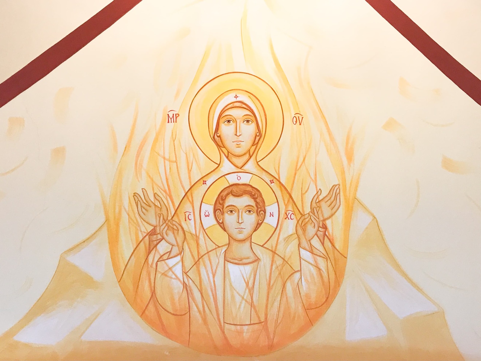 Icon of the Mother of God in the burning bush